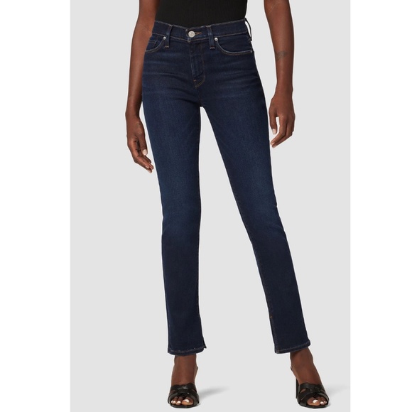 Hudson Jeans Nico Mid Rise Straight-Leg Jeans Side Slits Mercy - Picture 1 of 6